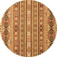 thumbnail image 1 of Ahgly Company Indoor Round Abstract Orange Modern Area Rugs, 3' Round, 1 of 4