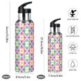 thumbnail image 2 of Yayeee 20oz Insulated Water Bottle Double Wall Stainless Steel with Flip Straw Lid, Pink Mosaic Pattern, 2 of 7