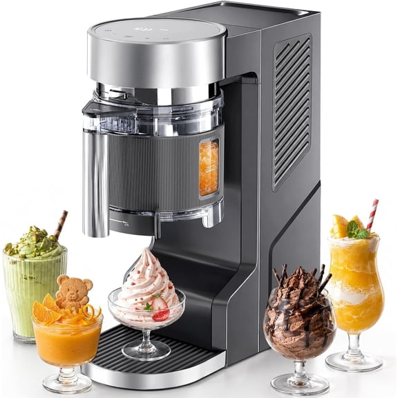 KNDKO 3-in-1 Slushie Machine & Soft Serve Ice Cream Maker, 7 Presets, No Ice Needed, 40oz Capacity, Self-Cleaning, Quiet <55dB, Compact for Home