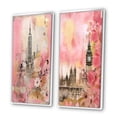 thumbnail image 3 of Designart "Vintage New York with Empire State Building VI" City New York Framed Wall Art Set Of 2 - Traditional Pink Gallery Wall Frame Set For Home Decor, 3 of 6