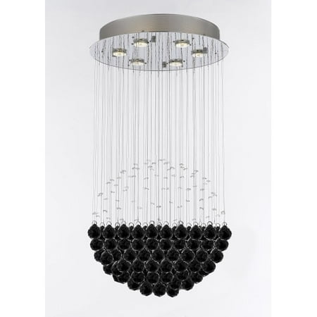 Gallery T22 2828 Modern 6 Light 18 Wide Crystal Chandelier With Gallery T22 2828 Modern 6 Light 18 Wide Crystal Chandelier With Black Crystals