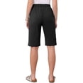 thumbnail image 3 of Casual Shorts for Women Elastic Waist Drawstring Keen Length Summer Comfy Shorts with Pockets XS Black, 3 of 6