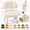 Cream, variant on Rolling Low Stool with Backrest, PU Leather Padded Floor Chair, Padded rolling low stool with backrest, PU leather seat and 360° casters for floor-level home tasks.
