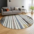 thumbnail image 6 of Addison Rugs Mayfield Premium Machine Washable Transitional Geometric Black Round Rug, 8' x 8', 6 of 6