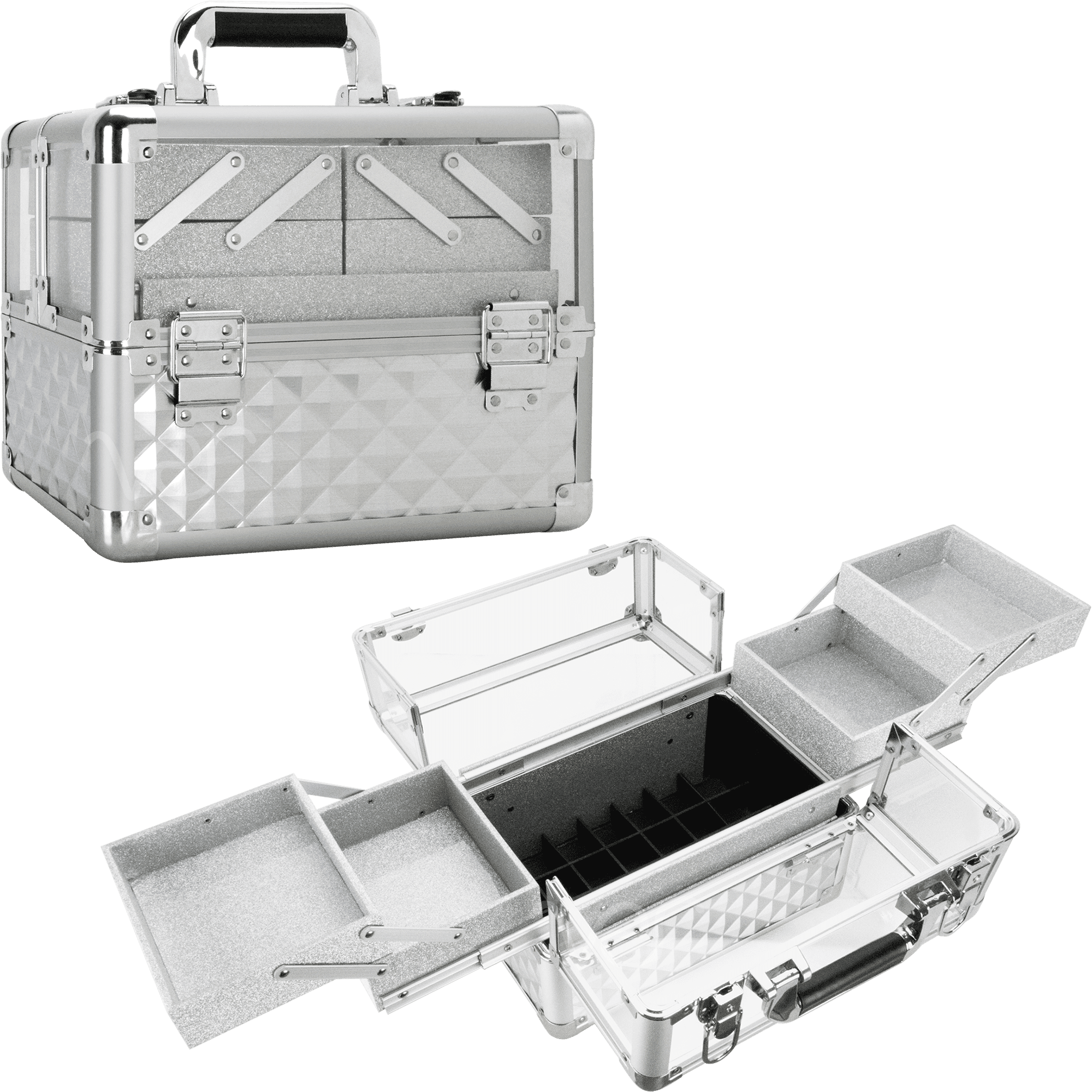 3.8mm Acrylic Cosmetic Organizer Train Makeup Case Portable Travel