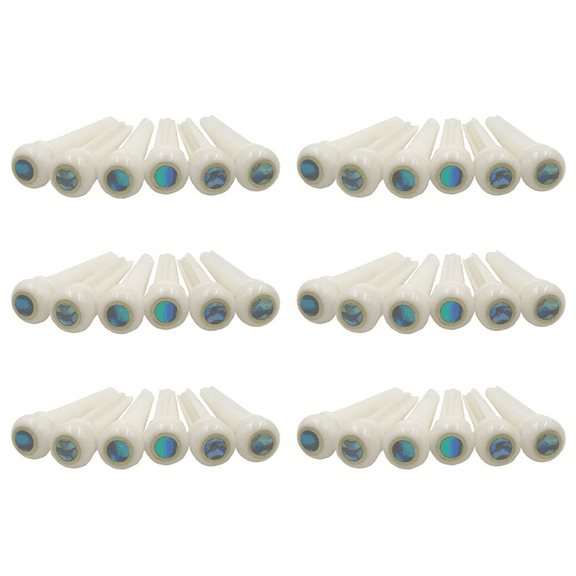 36X Guitar Bone Bridge Pins with 5.3mm Position Abanlone Dot for Acoustic Guitar Parts Replacement