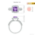 thumbnail image 4 of ANGARA Natural 1.35 Ct. Amethyst with Diamond Halo Ring in 14K White Gold for Women (Ring Size: 3.5), 4 of 9