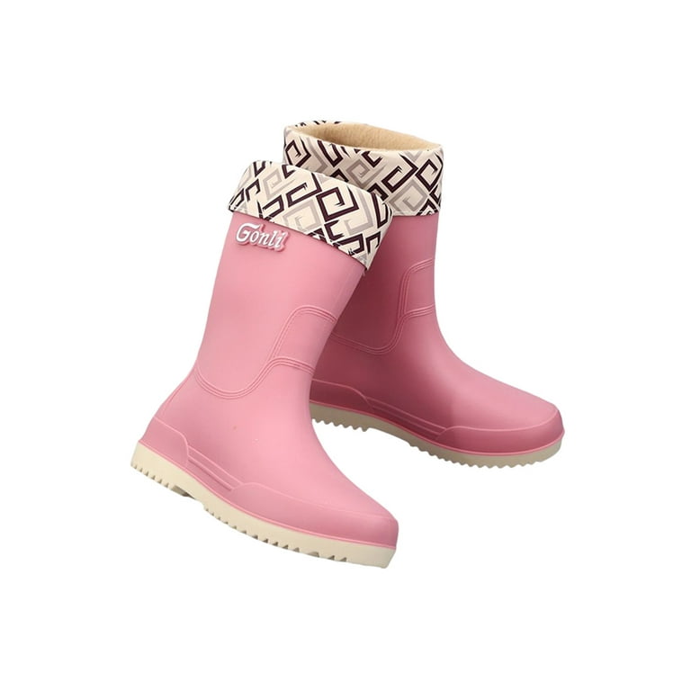 Fangasis Womens Rain Boots Pull On Garden Shoes Wide Calf