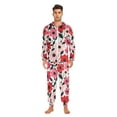 thumbnail image 3 of FORMRS Onesies Pajama for Adults Unisex Hoodie Winter Jumpsuit One Piece Sleepwear, Sizes S-2XL, Pink and Red Flowers, 3 of 7