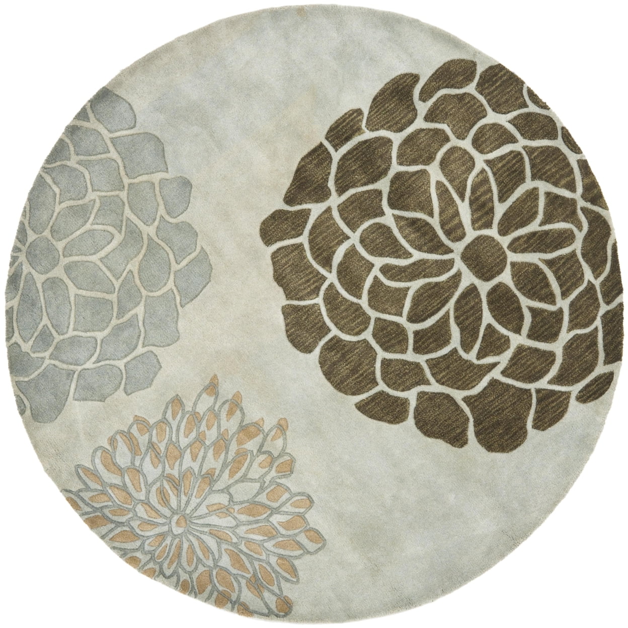 SAFAVIEH Soho Brisbane Floral Wool Runner Rug, Light Grey, 2'6" x 14'