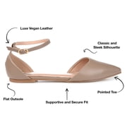 Journee Womens Reba Buckle Pointed Toe Ballet Flats, Widths Available