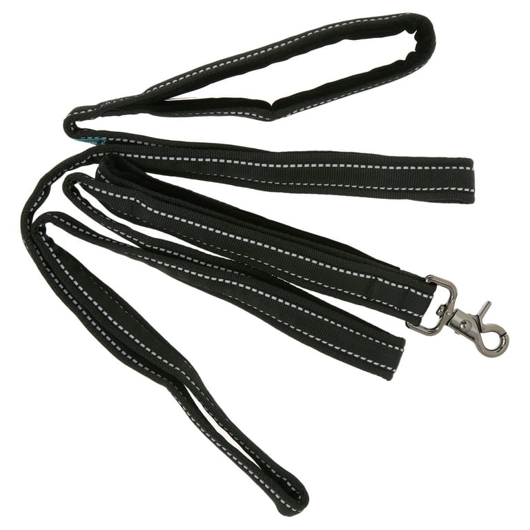 Sporn 6' Nylon, Suede & Nickel Standard Dog Leash, Black, M/L 