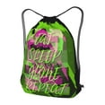 thumbnail image 3 of XMXT Waterproof Gym Bag, Game Slogan Stickers Print Drawstring Backpack for Men, m Black, 3 of 8
