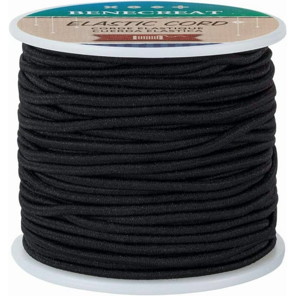 Core Spun Elastic Cord Black 2.5mm 35m/roll