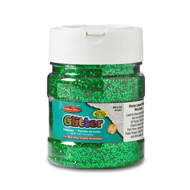 Charles Leonard CHL41425-6 4 oz Creative Arts Glitter, Jar Green - 6 Each