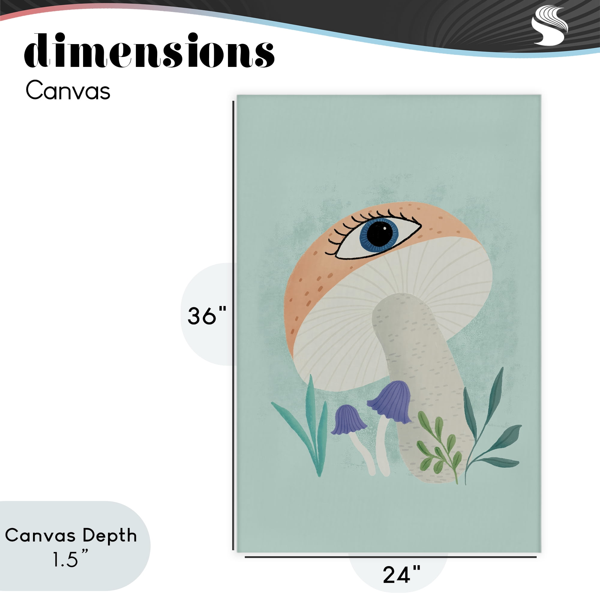 Stupell Industries Mushroom with Mystical Eye Canvas Wall Art, design by Metka Hiti