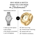 thumbnail image 4 of Jessica Simpson Women's Gold Adjustable Ring Watch – Gold Octagon Bezel, Quartz Analog Mini Dial, Stretch Band Fashion Jewelry Accessory, 4 of 7