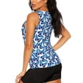 thumbnail image 3 of Lsque Blue Butterflies Printed Workout Tank Tops for Women, Athletic Sports Tank Tops, Compression Sleeveless Dry Fit Shirts,Sleeveless Yoga Shirt-Medium, 3 of 9