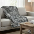 thumbnail image 5 of chaungfeng Double-sided Thicken Faux Fur Throw Blanket, Gray Soft 39"x59" Fluffy Bed Blanket, Cozy Shaggy Plush Decorative Couch Throw, Furry Fuzzy Lap Blanket for Women Men Gift, 5 of 6
