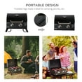 thumbnail image 5 of BBQ Grill Outsunny 2 Burner Propane Gas Grill Outdoor Portable Tabletop BBQ with Foldable Legs, Lid, Thermometer for Camping, Picnic, Backyard, Black,Portable Grill, 5 of 9