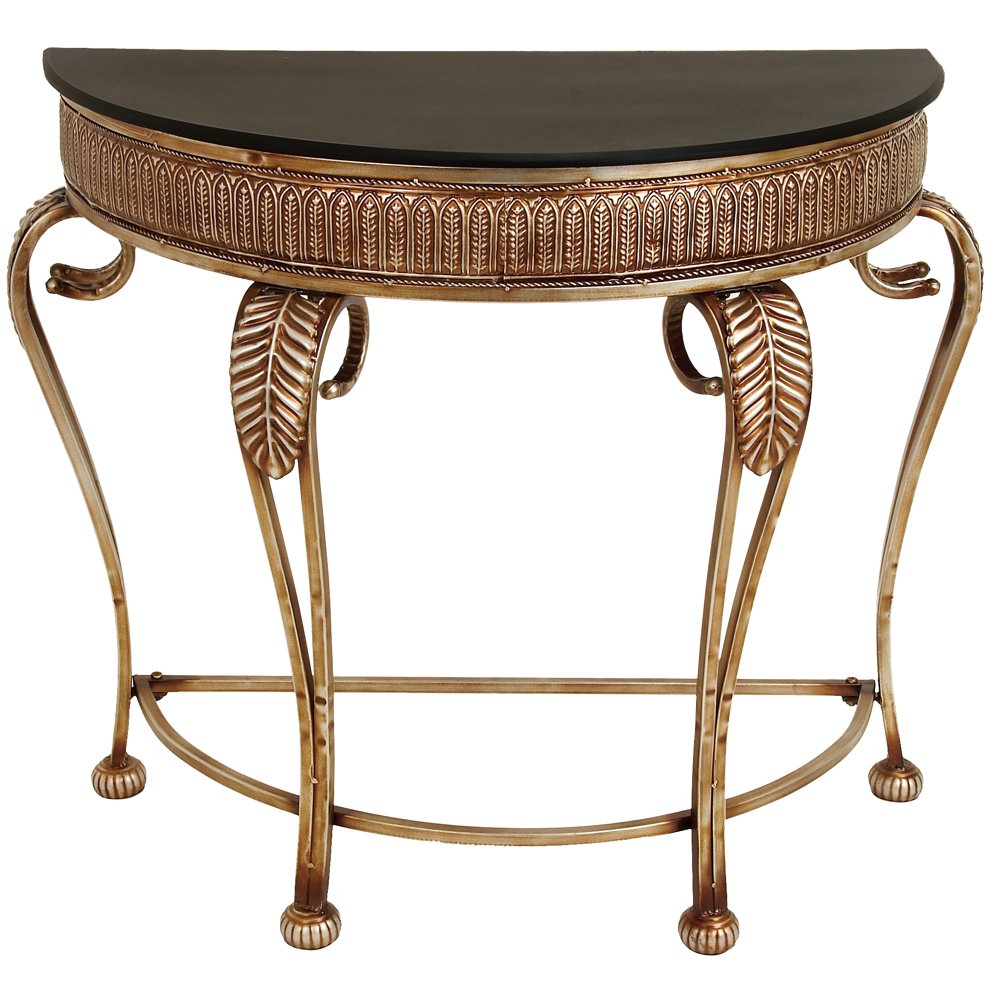 DecMode 33" x 41" Gold Metal Traditional Console Table