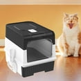 thumbnail image 1 of Caja de arena para gatos completamente cerrada con capucha, Caja de arena para gatos con tapa, Cajón extraíble, a prueba de salpicaduras, a prueba de Negro, 1 of 8