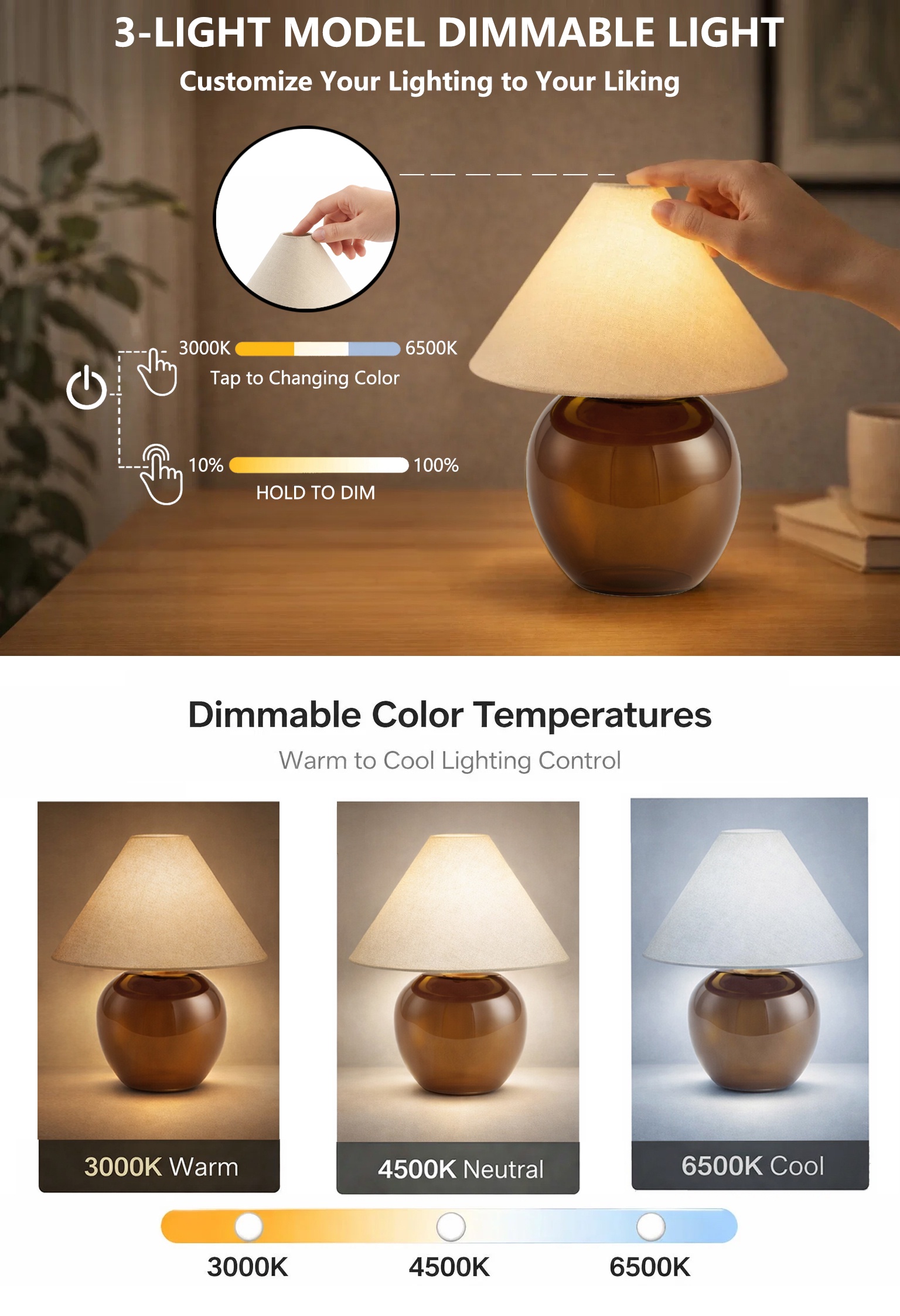 Better Homes & Gardens 8.5" Rechargeable Led Table Lamp photo 3
