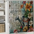 thumbnail image 6 of Chilfamy Rustic Farmhouse Shower Curtain Retro Butterfly Floral Flower Postive Inspirational Quotes Plant Botanical Nature Country Bathroom Decor Set Fabric White, 6 of 7