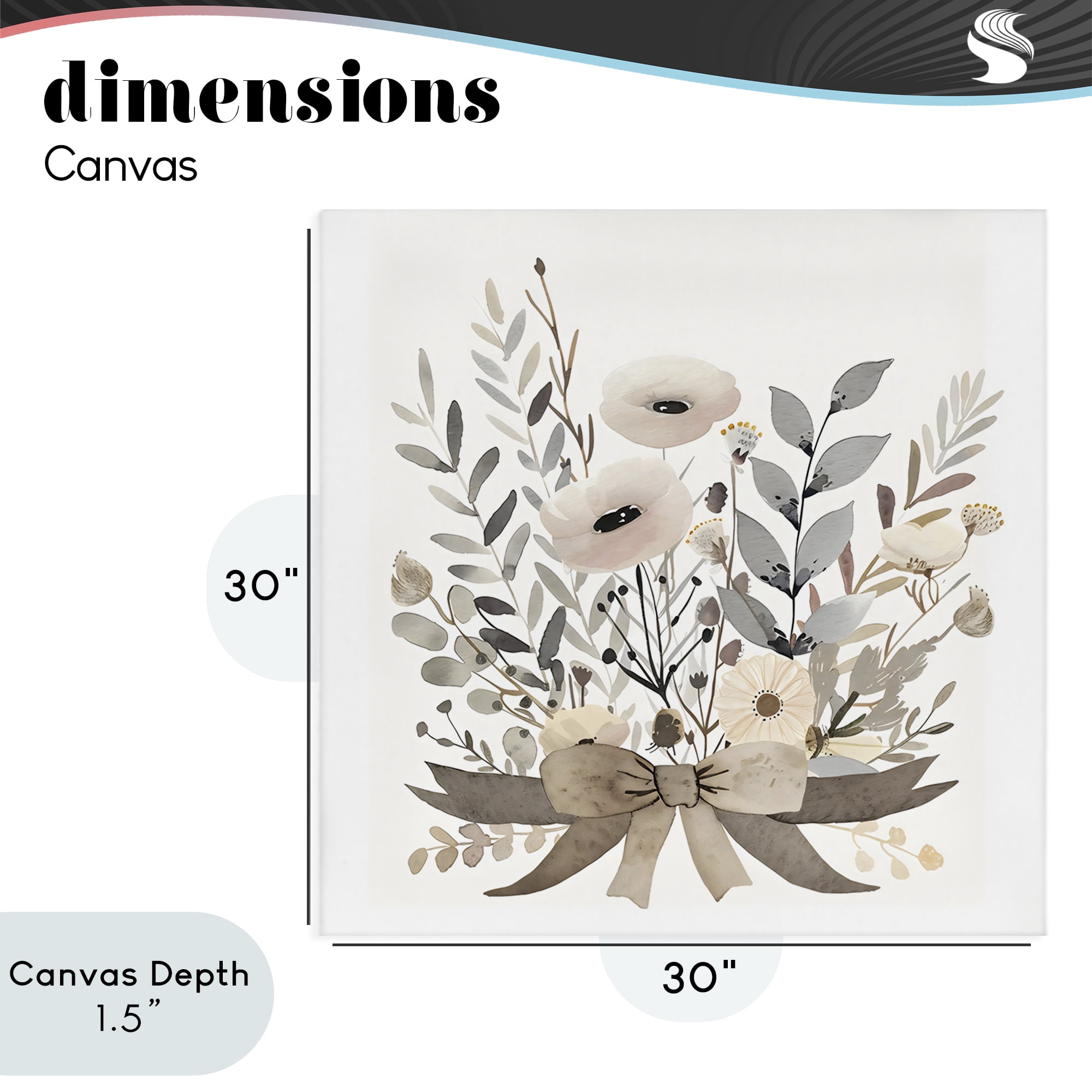 Stupell Industries Neutral Floral Bouquet Beige Canvas Wall Art, design by Creative Studio