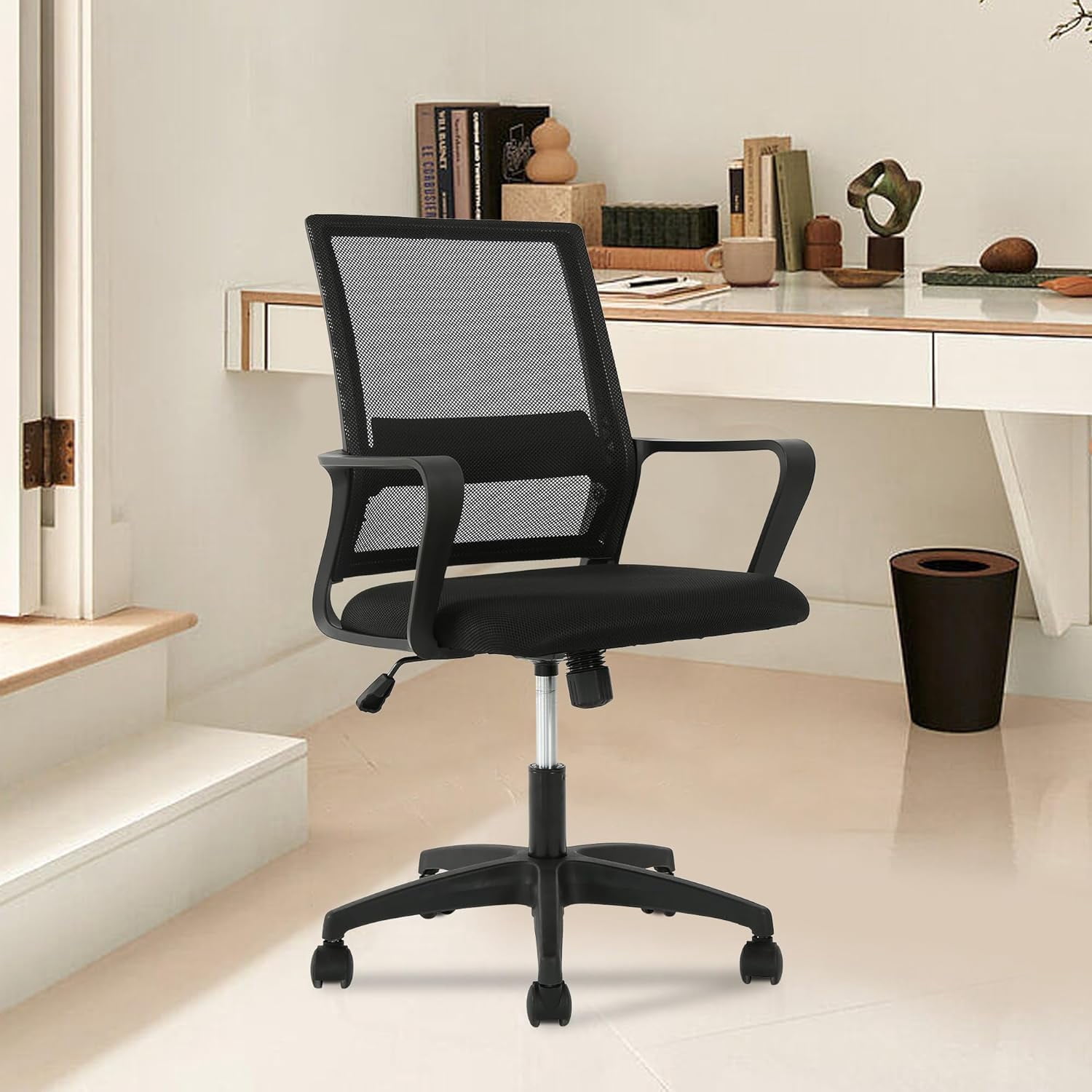 BestOffice Ergonomic Office Chair, Lumbar Support, Swivel Rolling for Men, Women(Black)