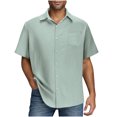 thumbnail image 2 of pstuiky Camisas de vestir de manga corta para hombre, Camisa informal de manga corta con botones para hombre, con textura, ideal para verano, vacaciones y playa. ropa de hombre xl, 2 of 7
