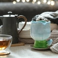 thumbnail image 1 of SIfdSeng Irregular Gradient Flower Hand Painted Water Cup Candle Holder Ceramic Mug Indoor Jewelry, 1 of 3