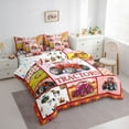 thumbnail image 2 of Erosebridal Farm Tractors Bedding King Size, Truck Plaid Duvet Set, Red, Ultra Soft 7-Piece, 2 of 5