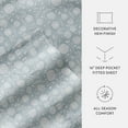 thumbnail image 6 of Noble Linens 4 Piece 300TC Cotton Printed Sheets, Bohemian Garden Blue, California King, 6 of 10