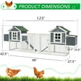 thumbnail image 2 of AECOJOY Chicken Coop, Large Wooden Hen House with Run and Removable Trays for 4–6 Chickens, Grey, 2 of 8