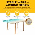 thumbnail image 4 of Teal Beige Ombre Coastal Table Cloths for 5 Foot Rectangle Tables, Nautical Beach Starfish Coral Summer Patio Waterproof Elastic Fitted Tablecloths, Washable Rectangular Table Cover for Camping, 4 of 8
