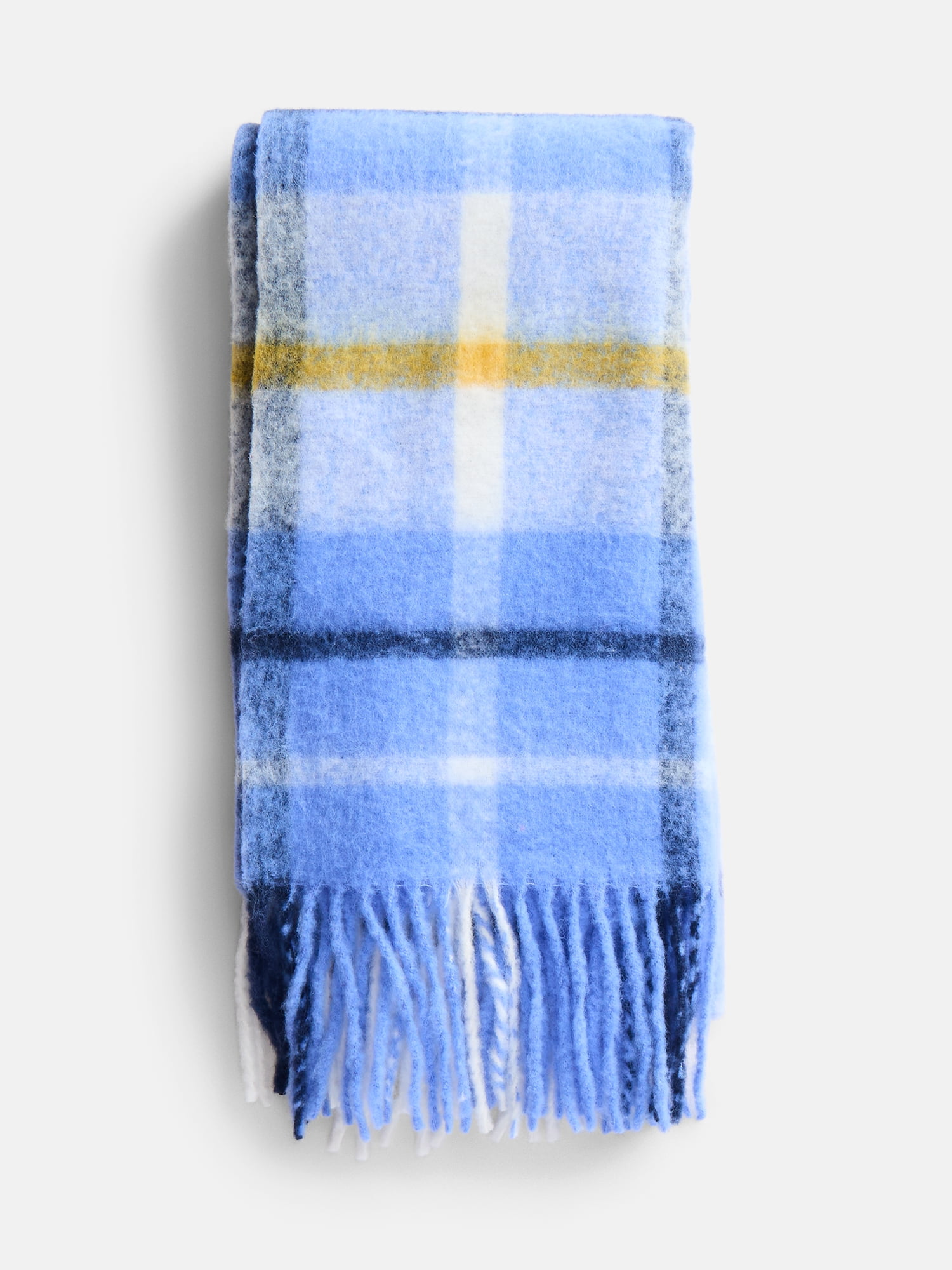 Scenario Women's Woven Plaid Scarf, Blue