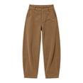 thumbnail image 4 of Oksale Corduroy Pants for Women Petite Trendy High Waisted Button Barrel Pants Loose Comfortable Khaki Pants with Pockets Fashion Outfits Khaki L, 4 of 7