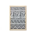 thumbnail image 1 of Ethnic Wall Art with Frame, Monkeys Birds Simplistic Animal Motifs Ornaments Petroglyph Theme, Printed Fabric Poster for Bathroom Living Room, 23" x 35", Black White, by Ambesonne, 1 of 2