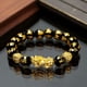 thumbnail image 2 of Pulsera de oro Pixiu bañada en oro con imitación de obsidiana y arena de 12 mm, regalo pequeño, 2 of 5