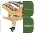 thumbnail image 5 of Uforic Wood Kitchen Storage Cart with Stainless Steel Table, Outdoor Grill Cart with Storage, Natural, 5 of 8