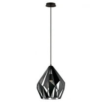 Eglo Lighting - Carlton 1 - 1-Light Pendant - Black and Copper-Black/Silver