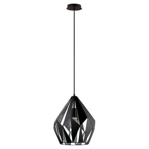 Eglo Lighting - Carlton 1 - 1-Light Pendant - Black and Copper-Black/Silver