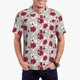 thumbnail image 1 of Fotbe Leaves And Anemone Flowers In Red Grey Camiseta Polo de Golf para Hombre con Estampado – Camisa Deportiva Transpirable con Cuello Abotonado-Medium, 1 of 6