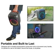 Rockville ROCKBOX PRO V2 6.5 150w Portable LED Party Bluetooth Speaker Mic In