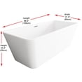 thumbnail image 2 of Elegant Kitchen and Bath 67 inch Bathtub in Glossy White with Chrome Trim, 2 of 8