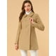 thumbnail image 2 of Abrigo Largo De Invierno Con Cuello Peter Pan Y Doble Botonadura Para Mujer Caqui M, 2 of 6