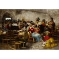 thumbnail image 2 of Egisto Lancerotto 24x18 Black Ornate Framed Double Matted Museum Art Print Titled: The Lace-Makers of Venice, 2 of 5