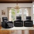 thumbnail image 6 of Bonzy Home Electric Power Recliner Chair Set of 3, Leather Home Theater Seating with Swivel Tray Cup Holders USB Port & Hidden Storage, Reclining Chair Sofa Furniture for Movie Room, Black, 6 of 13