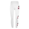 thumbnail image 4 of Breast Cancer Print Pants for Women Awareness Pink Ribbon Print Soft Trousers High Waist Workout Tights Yoga Leggings,White 11,S, 4 of 5